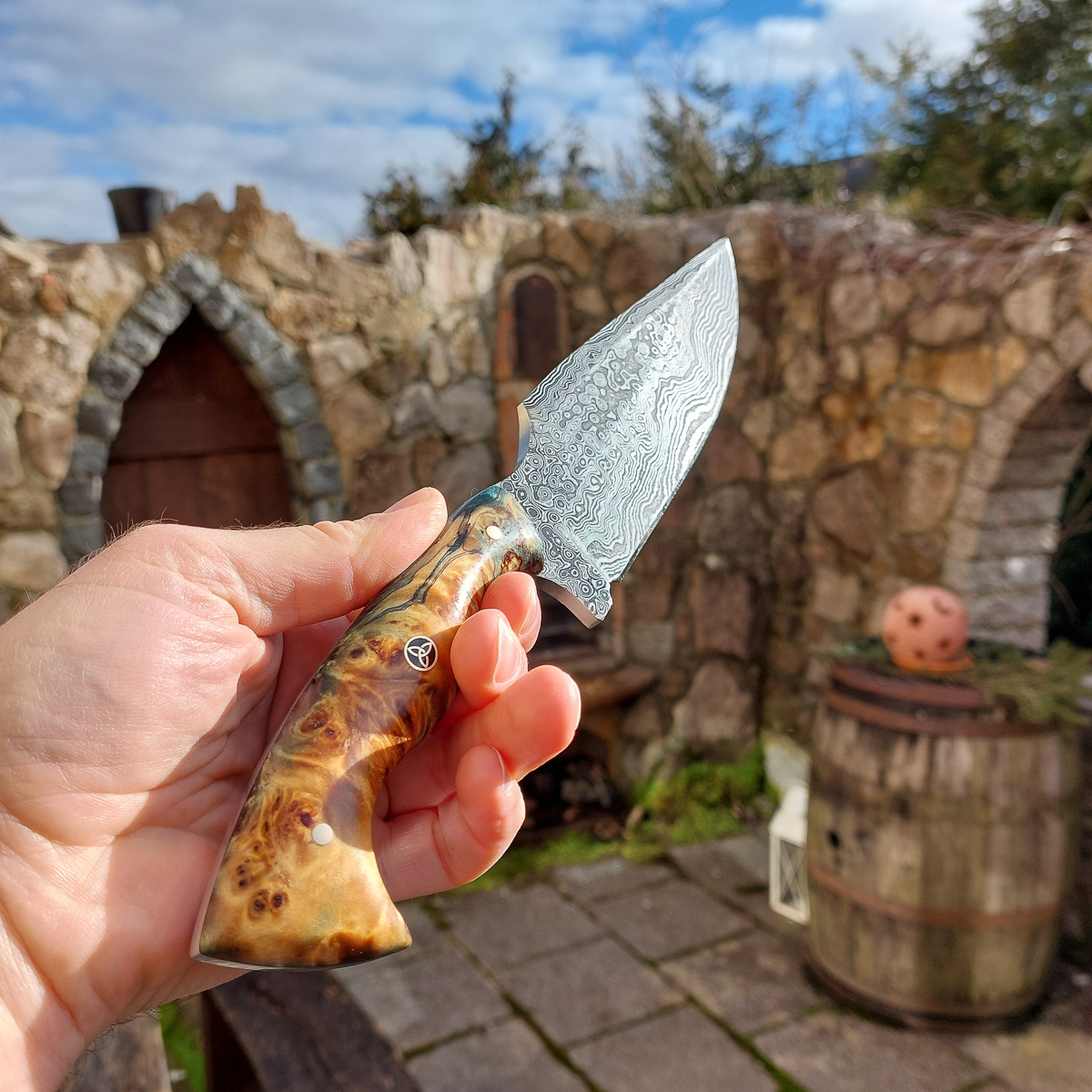 Knifemakermanfred Damastgrünbraun