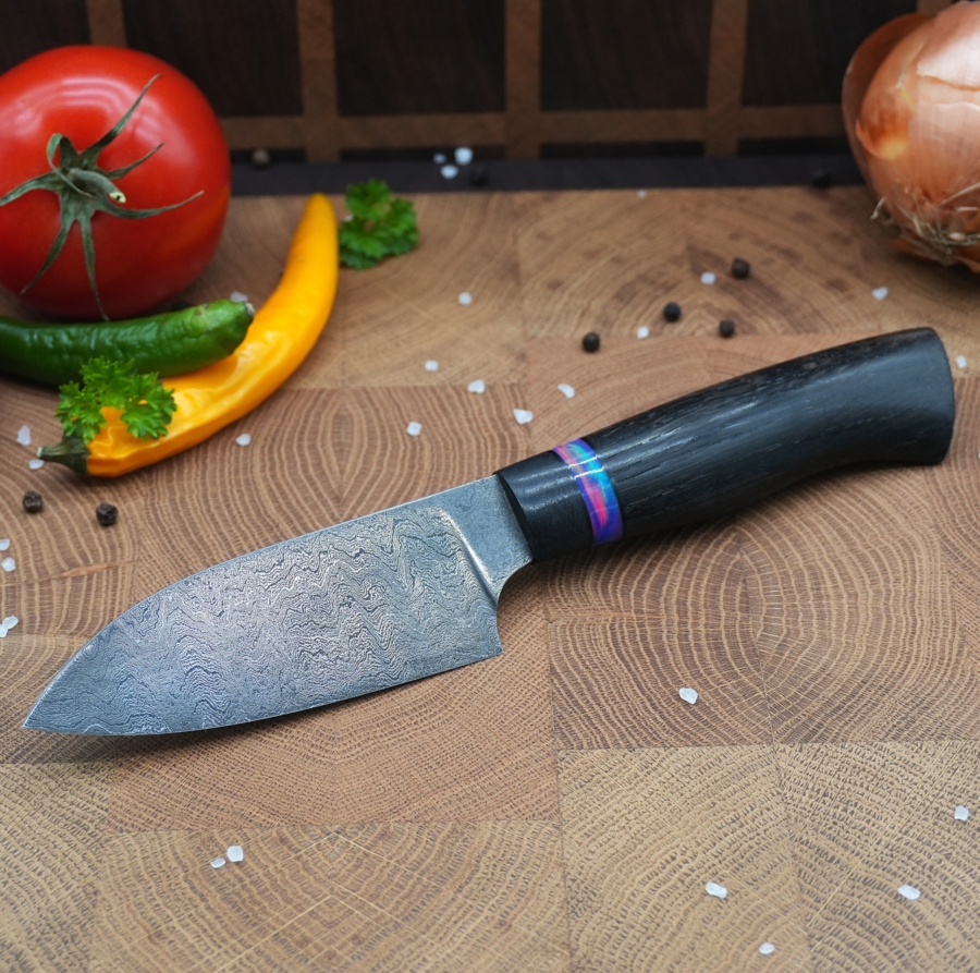 Kleines Küchenmesser - Wilder Damast