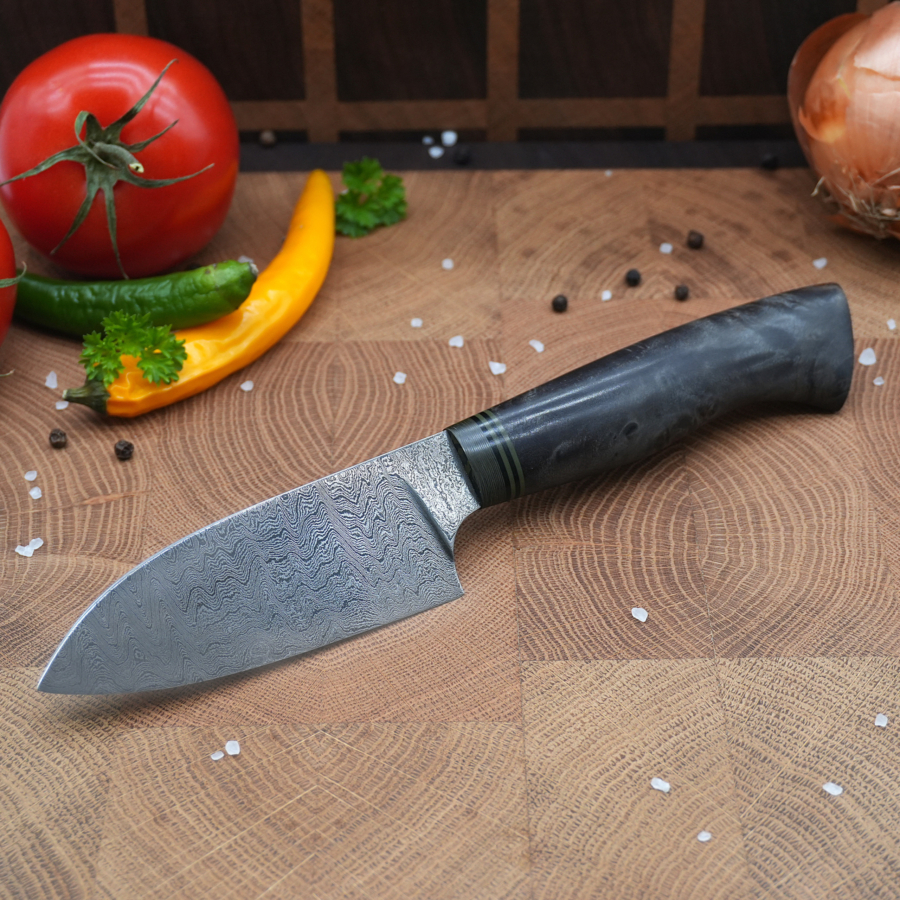 Kleines Küchenmesser - Wilder Damast