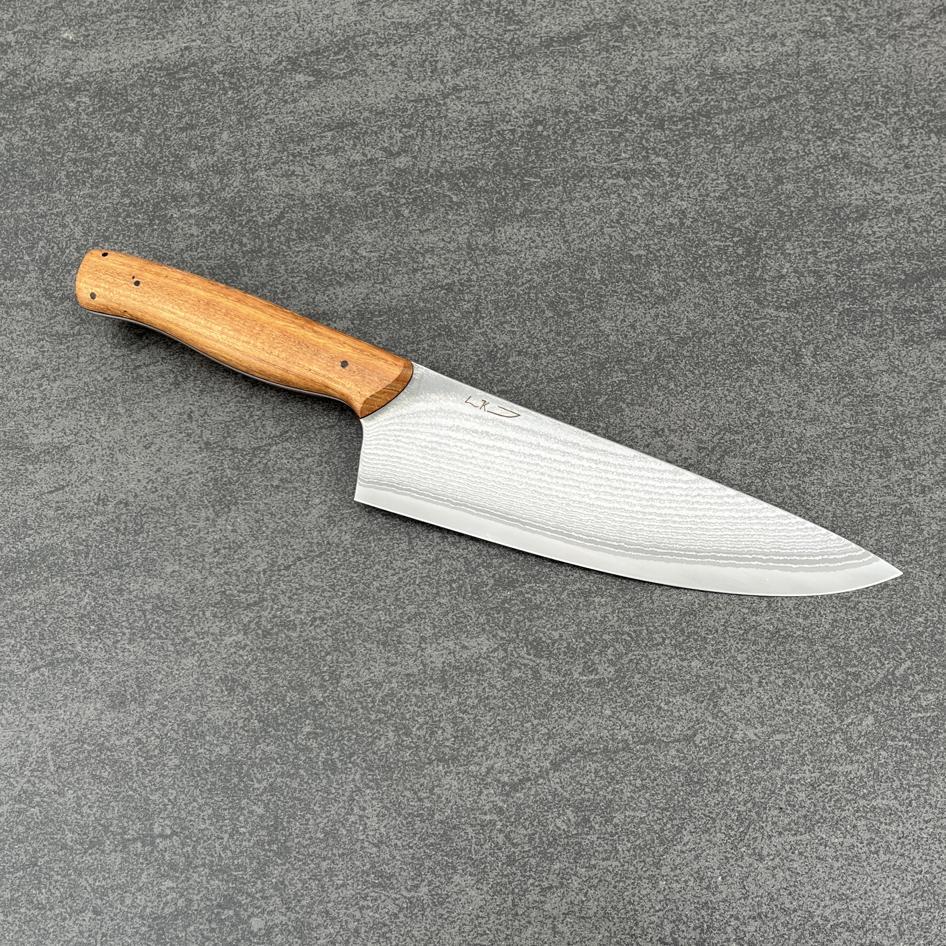 Kochmesser Damast Eiche